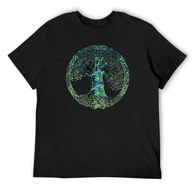 NÓ CELTA ÁRVORE DA VIDA - orvalho da manhã Camiseta moda coreana secagem rápida roupas vintage Estética camisetas para homens