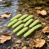 12PCS TPE Bread Worm Fishing Lures with Glow Feature for Freshwater Saltwater Night Fishing Soft Baits