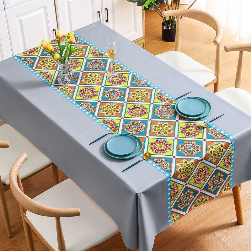 

Bohemian Tablecloth Waterproof And Oil-Proof Leave-In Household Dining Table Cloth Tablecloth Coffee Table Cloth Ethnic Style 140*140cm
