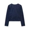 2025 Spring/Summer Women's Round Neck Denim Jacket & High-Waist Casual Shorts Set