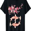 Carpe Koi Nishikigoi Poissons Fleurs de Cerisier Hommes Femmes T-Shirt(4)