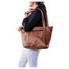 Borsa a Tote in Pelle Vintage Fatta a Mano – Borsa da Giorno da Donna