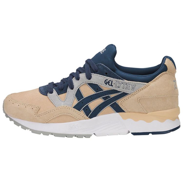 Asics Gel-Lyte 5 Leather Sports Comfort Low-Top Lifestyle Shoes Unisex Sneaker Brown Blue H8F5L-0549