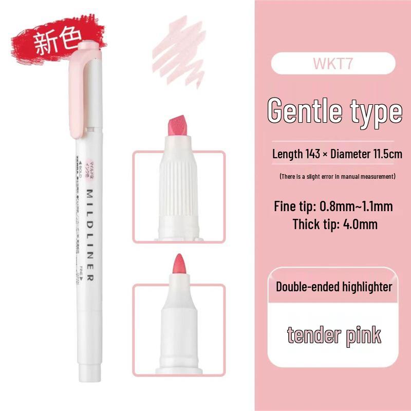 New Japanese Zebra Fluorescent Double-Ended Pens - Gentle Light Color Series for Students & Planners