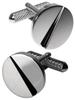 Tabarat Brass Geometric Made In Japan Men's Cufflinks, (Silver)