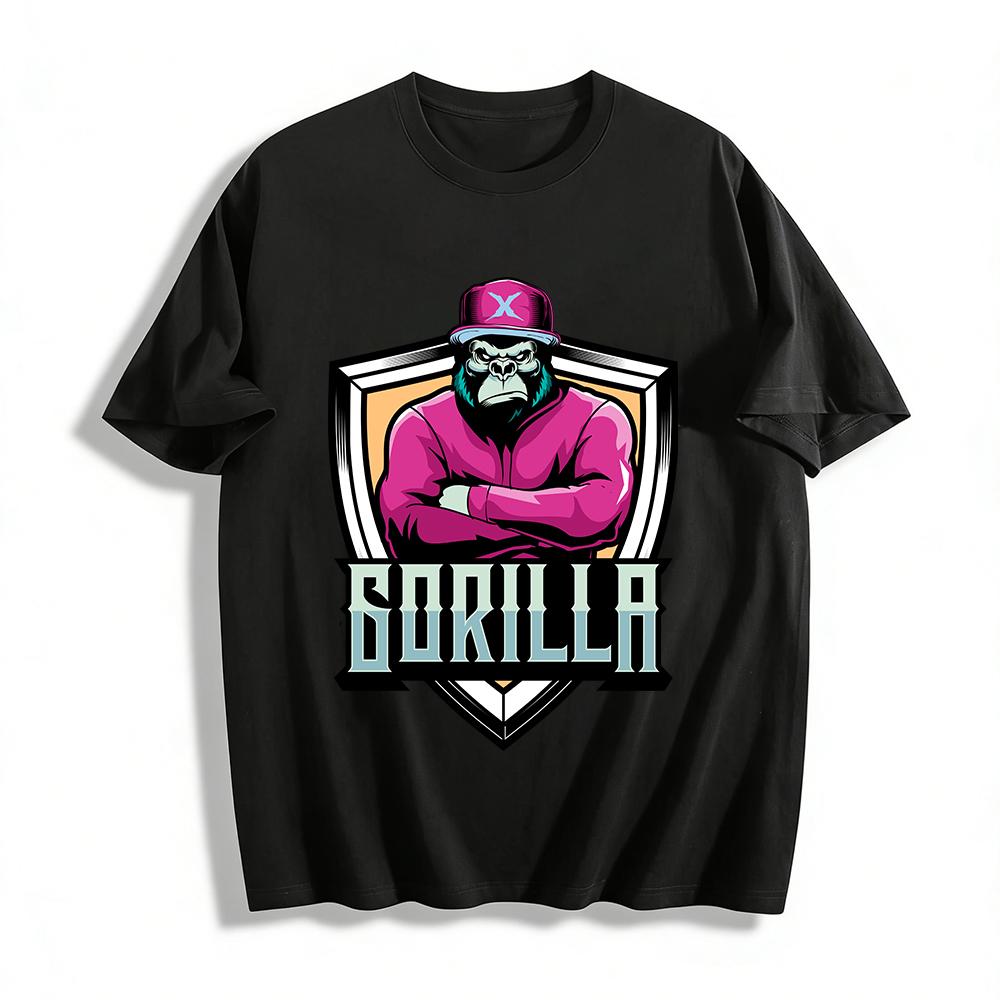 

Cool Trendy Gorilla Print Casual Top For Men And Women Pure cotton T-shirt XXS