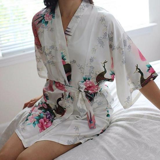 faux silk robe