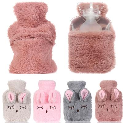 Keep Warm Cartoon Plush Stress Pain Relief Hot Water Bottle Relaxing Water Injection Hand Warmer