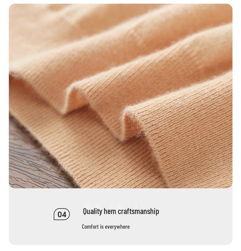 Men's Cashmere Half-High Neck Pullover - Autumn/Winter Versatile Loose Knit Sweater for Mid-Aged and Young