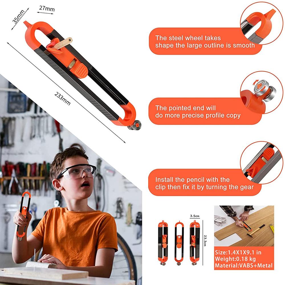 Contour Duplicator Gauge Tools Precise Contour Gauge Profile Tool Irregular fit for Welding Flooring Tile Carpet Woodworking DIY