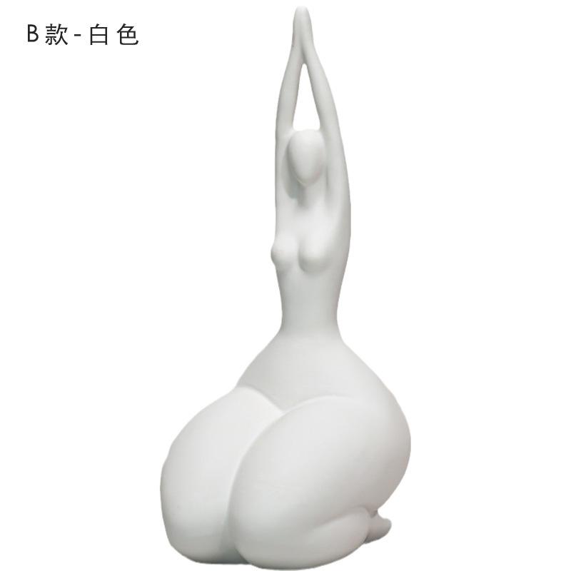European Abstract White Woman Sculpture Ceramic Ornaments Modern Body Art Office Living Room Crafts Ornaments Home Accessories