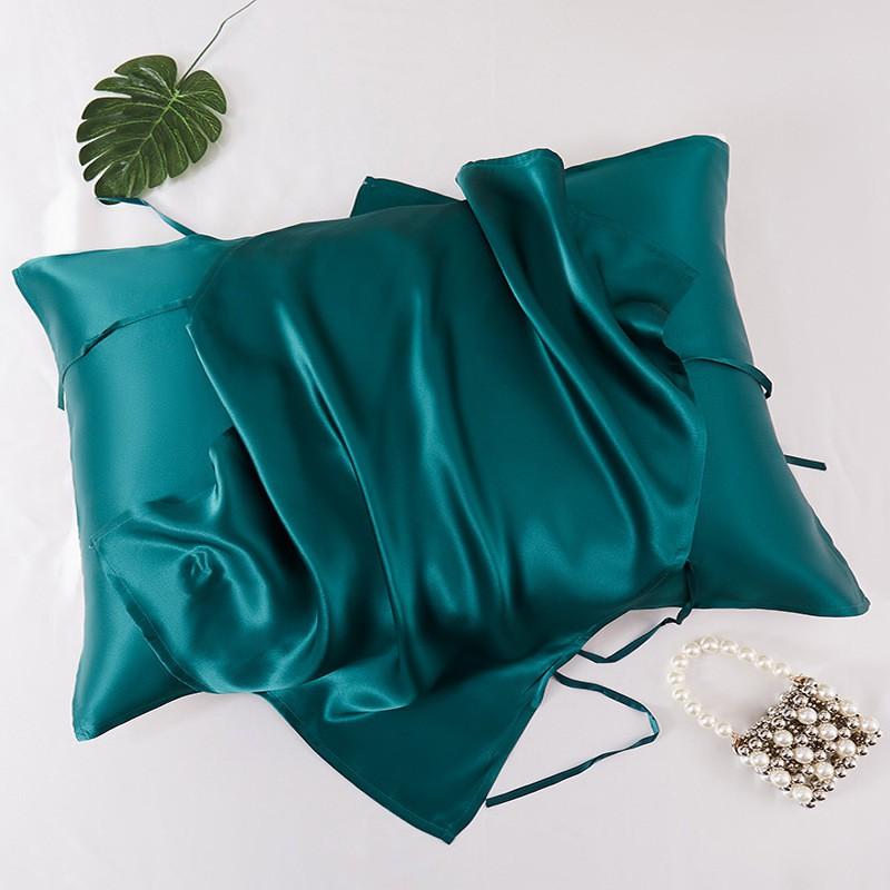 100% Pure Mulberry Silk Pillowcase With Tie - Soft Breathable Sleep Accessory Sensitive Skin