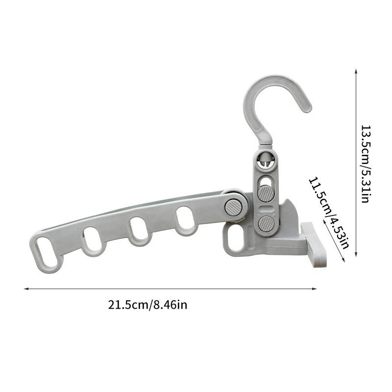 Portable Foldable Travel Hanger Folding Clothes Drying Rack Travel Hangers Hanging Rack with 5 Holes for Hotel Camping Travel