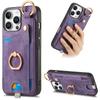 For iPhone 16 Pro Max Case Card Slots Leather+TPU Phone Cover with Ring Buckle