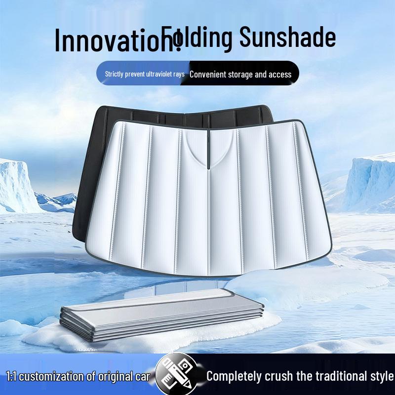 Foldable Car Window Blackout Sunshade - Heat Insulation & Sun Protection Curtain