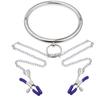 Stainless Steel Adult Sex Accessories Nipple Clamp Neck Collar Breast Stimulation Milk Clips for Flirting Bondage Gear