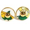 Vintage All-over Print Round Logo Accessory Jewelry Earrings