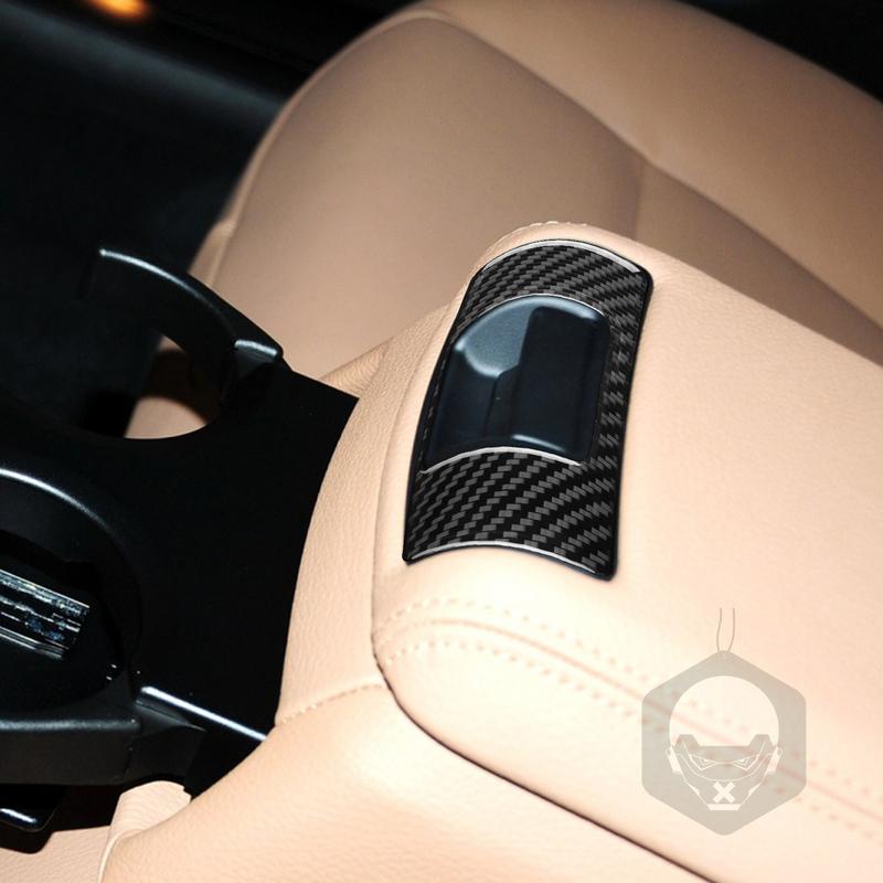 Carbon Fiber Car Accessories Rear Storage Interior Trim Cover Soft Sticker For BMW 7 Series F01 730li 740li 750li 2009-2014