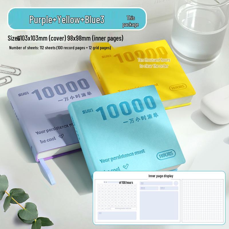 Ten Thousand Hours Pocket-Size Leather Daily Planner Notebook for Students