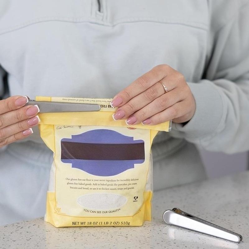 10 Stück Metall-Beutelclips Lebensmittelverschlussklemmen Edelstahl Krokodilklemme zur Aufbewahrung von Kartoffelchips Frischhalteclip