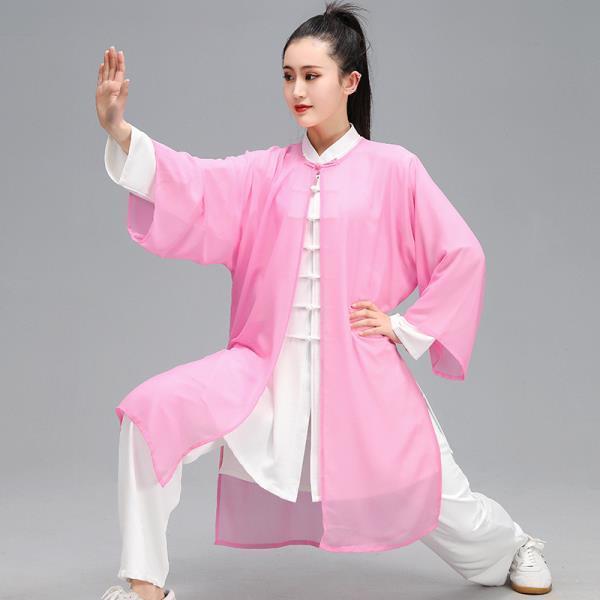 Ropa china de Tai Chi de alta calidad, mantillas de Kung Fu para mujeres y hombres, elegante capa de Wushu, capa de tul para actuaciones de danza.