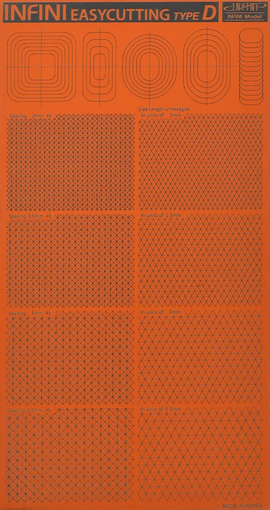 Infini Model IT Series Easy Cutting Mat D 45 Degrees, 60 Degrees, Plastic Model Tool, IT3004