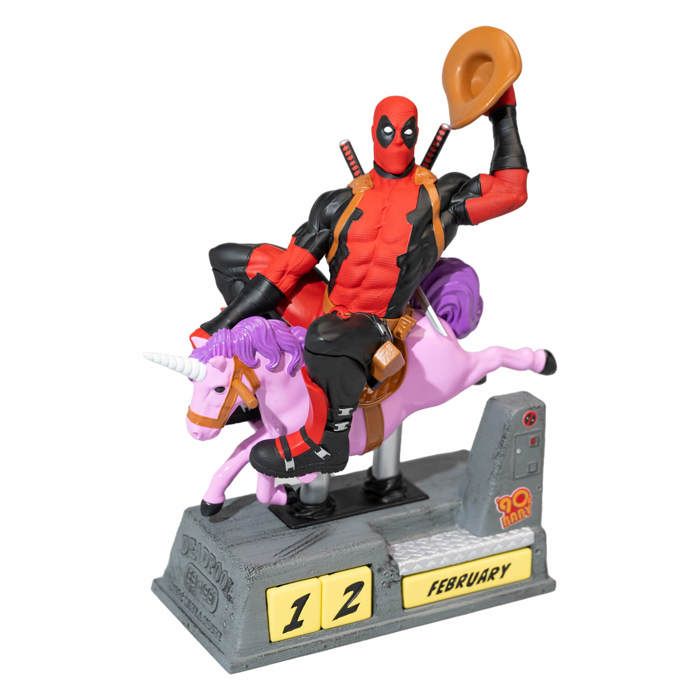 Calendrier perpétuel - marvel - deadpool - 3d - pvc - dimensions 17x21x9,5 cm