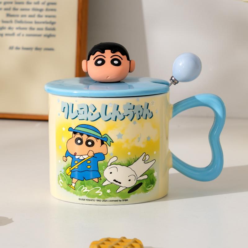 Uroczy kubek Crayon Shin Chan Kubek ceramiczny o wysokim poziomie wyglądu dla dziewcząt Kubek do kawy, mleka do biura Prezent urodzinowy