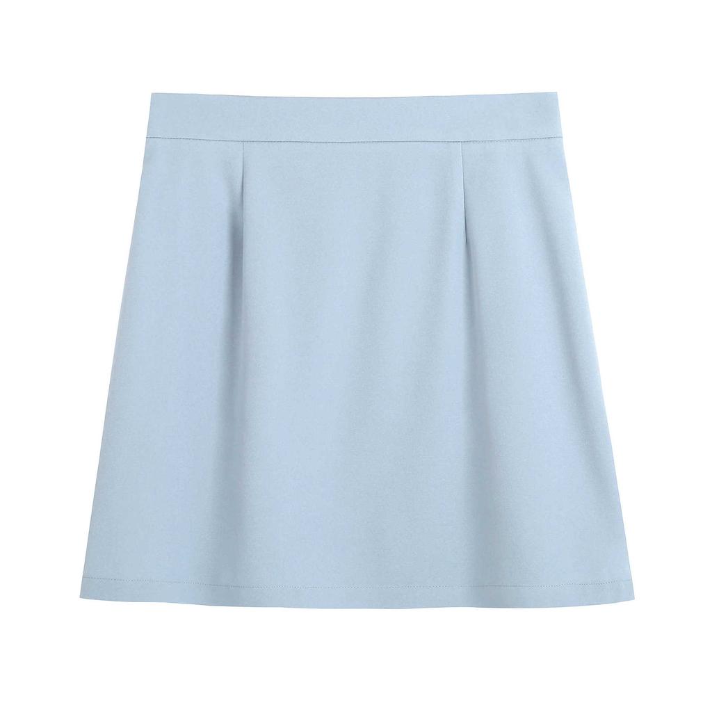 Summer Plus Size Women's Skirt Solid Colour Simple A-Line Elastic High Waist Half-body Skirt