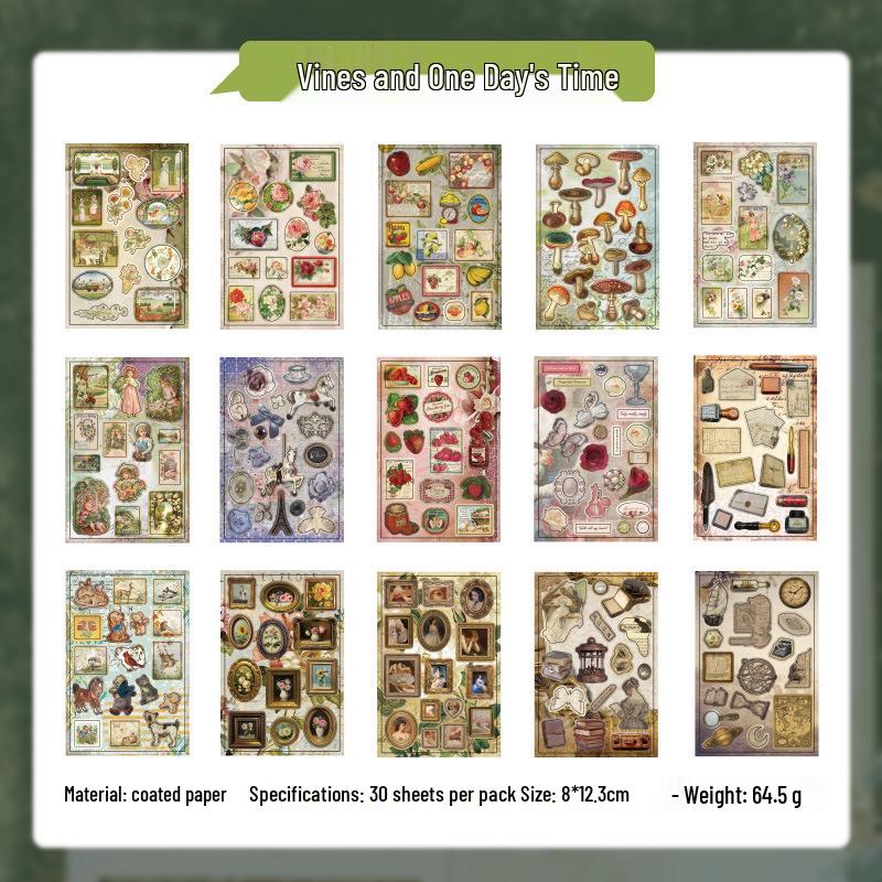 Парк Ю Сянь Ретро Книга наклеек отклеивающихся для журналов и DIY коллажа