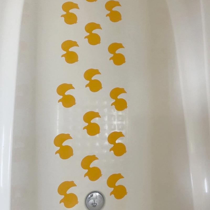 12pcs Duck Design Anti-slip Shower Tread Sticker Bathtub Non-slip Tape For Children's Floor Stairs Steps Bathroom