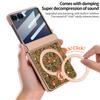 Glitter Faux Leather for Samsung Z Flip 7/6 Phone Case with Magnetic Rotatable Kickstand, Anti-peep Film Protective Hinge Cover