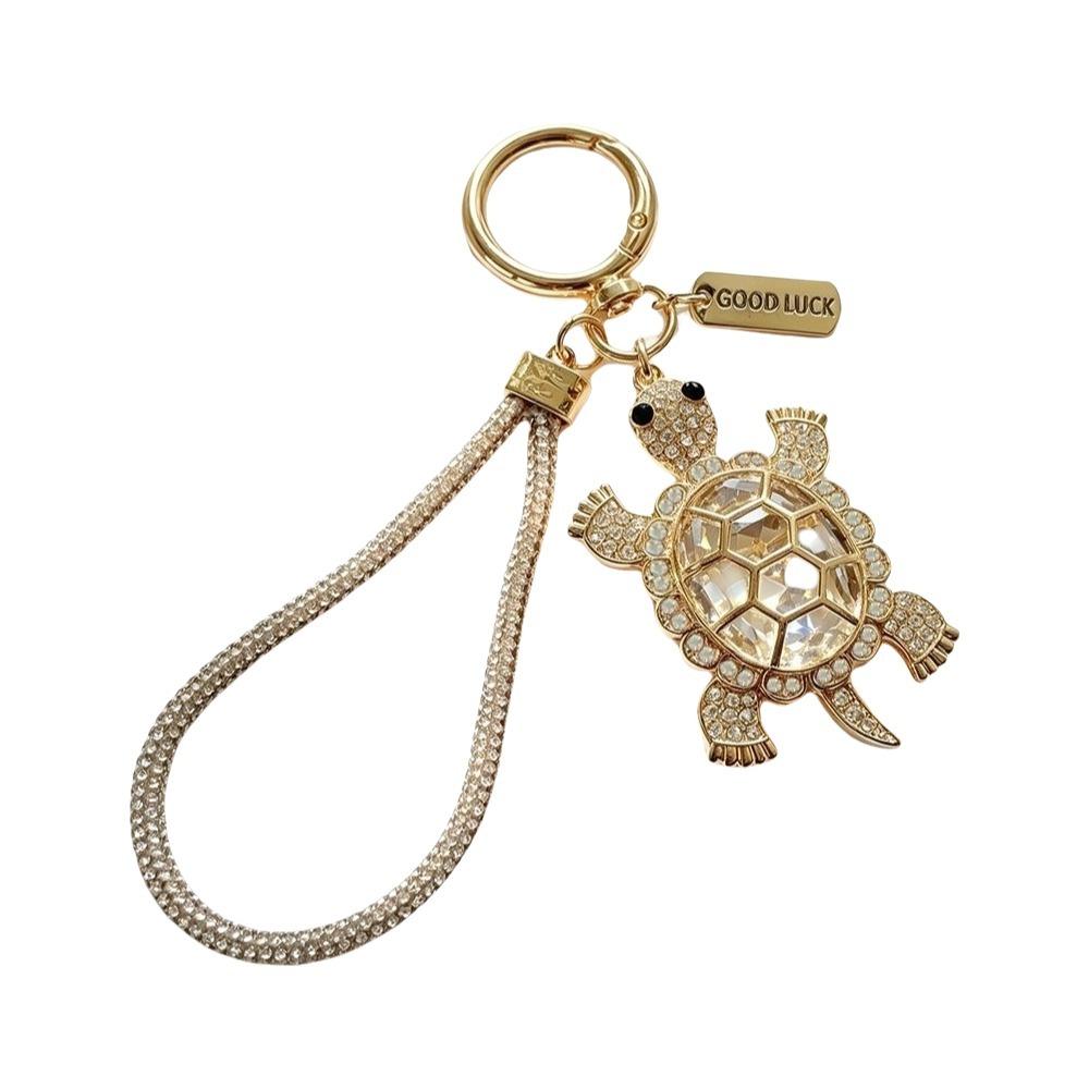Good Fortune Turtle Keyring Imitation Crystal Animal Pendant Cute Turtle Keychain Girlfriend