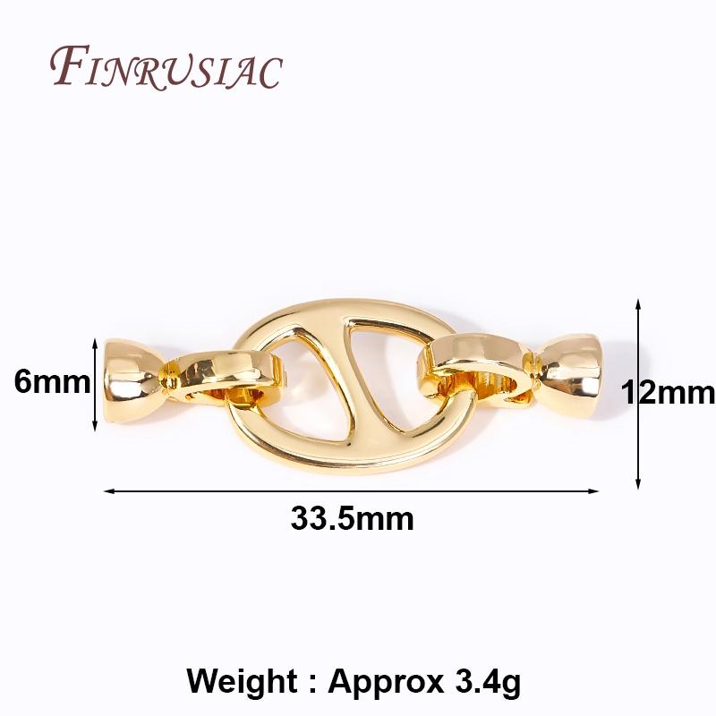 18K Gold Plated Brass Metal Connector Lock For Jewelry Making,Beads End Caps Clasps Fastener DIY Pearl Jewelry Fittings