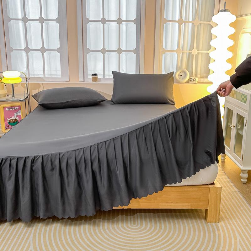 3pcs Bed Skirt Set Anti-slip Bed Skirt Bed Cover Full Bed Skirt Set Dust-proof Bed Sheet Bed Surround Bed Cover Mattress Protective Cover Bedding Set