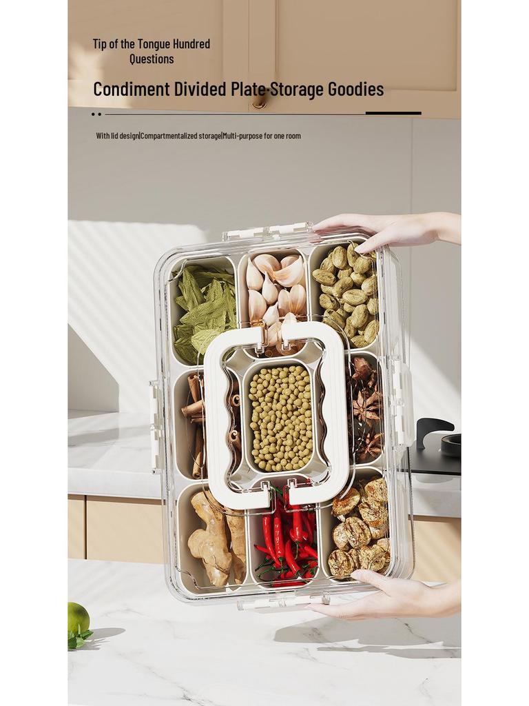 Portable Airtight Food Storage Box - Keeps Salad, Fruit, and Seasonings Fresh with Compartments