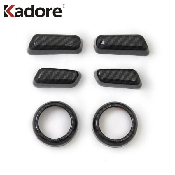 Car Seat Adjustment Switch Knob Button Cover Trim For Volvo XC60 XC 60 2018   Carbon Fiber Interior Molding Accessories Carbon Fiber Color