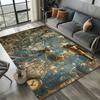 Vintage Nautical Map Rug with Sailing Ships Compass Retro Ocean Adventure Carpet Soft Durable Living Room Floor Decor