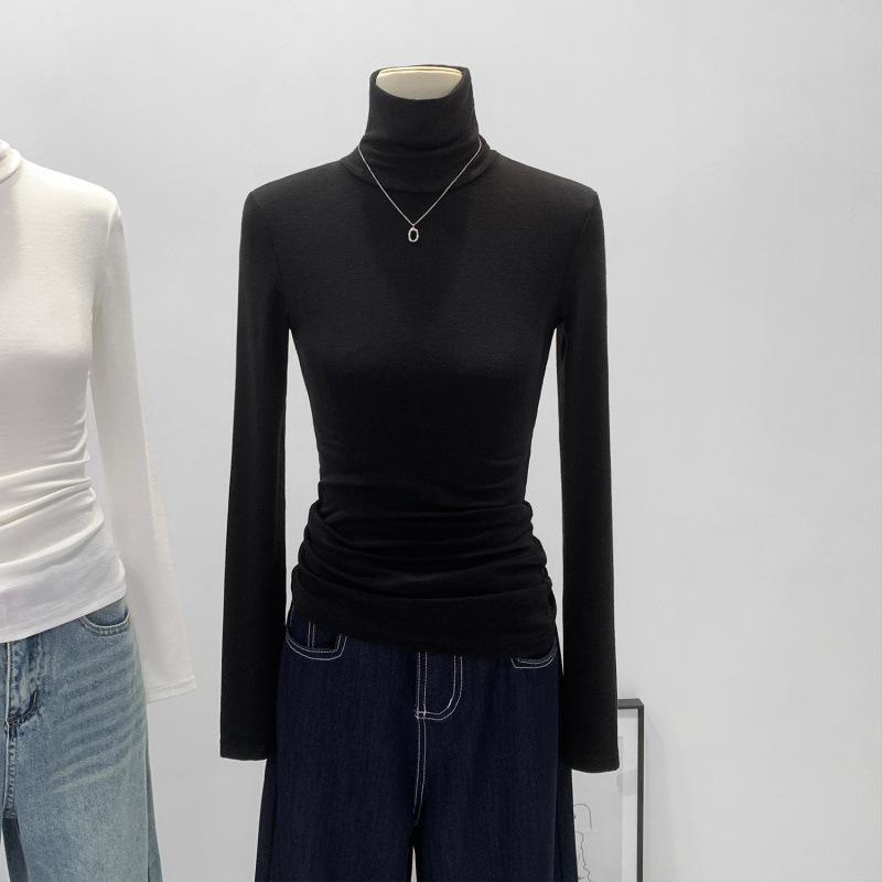 

Thirteen Rows Lyocell Tencel Women s High Neck Base Layer for Autumn/Winter 2025: Slimming Design with Puffy Collar Small чёрный
