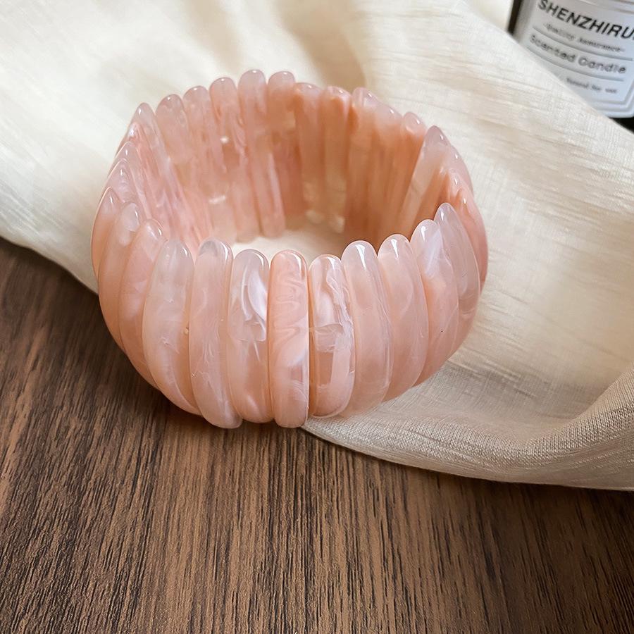 Iridescent Acrylic Semicircle Elastic Bracelet - Fresh & Sweet High-End Women's Jewelry 2025.