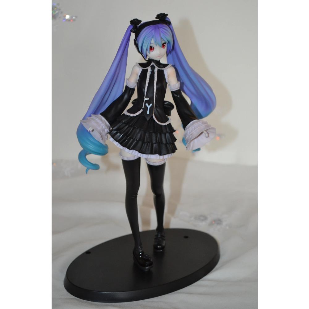 17CM Anime Hatsune Miku Project DIVA Arcade Future Tone Hatsune Miku Zwarte Jurk Lolita Model Speelgoed Cadeau Verzameling Actiefiguur