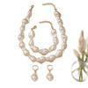Fashion Imitation Baroque Pearl Neck Chain Bracelet Earrings Pendant Jewelry Set Special-shaped Imitation Pearl Fashion Set