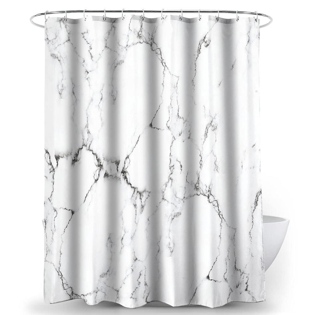 Grey Gold Marble Ink Texture Shower Curtain Set Abstract Modern Shower Curtain for Bathroom Decor Waterproof Washable Fabric