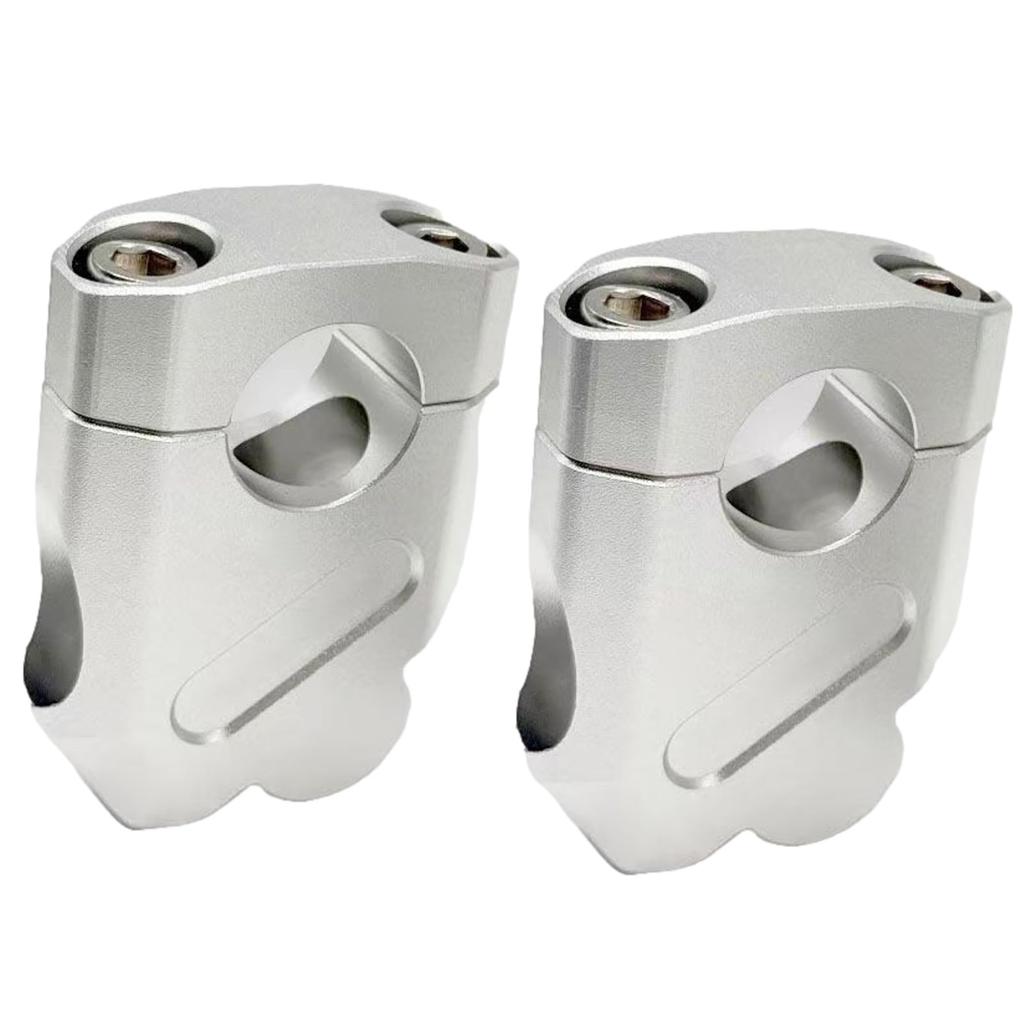 Rubonarie Bike Handlebar Risers for 22mm Handleposts (Silver)