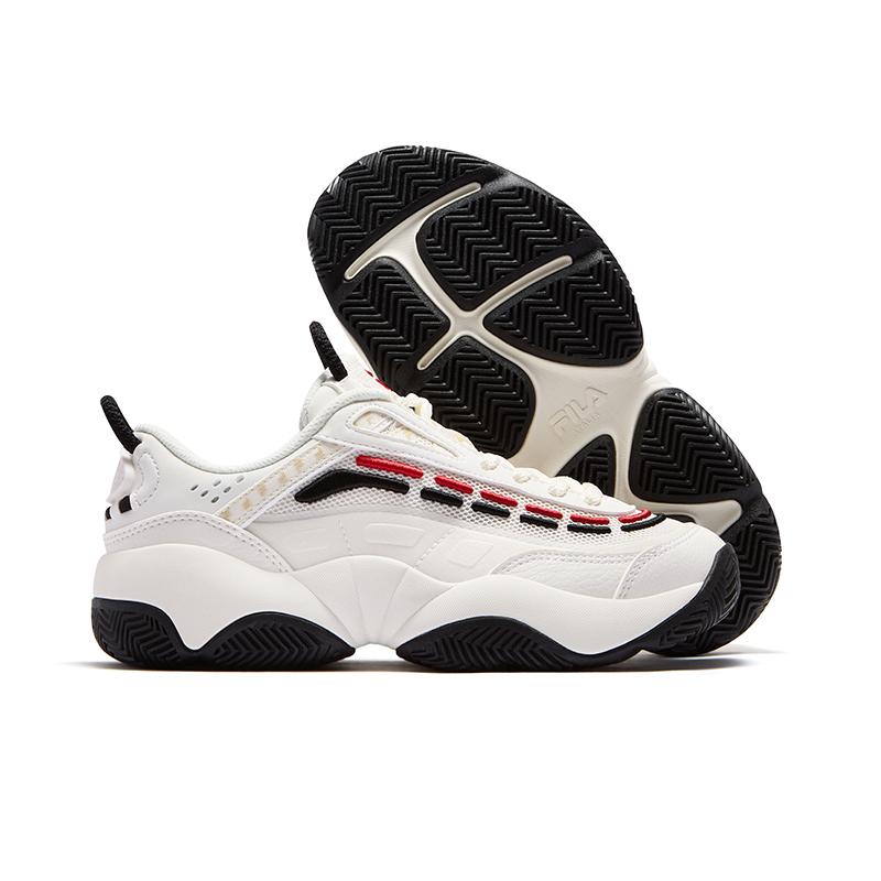 Fila Fusion Fire Flame Shoes Fashion Wrap Low Top Retro Basketball Shoes Women sneaker White Black T12W533203FSA