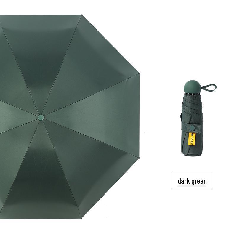Mini 5-Fold Rain or Sun Umbrella: Compact, Thick, UV Protective Shade for Women