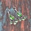 Tsavoryt, Kamień szlachetny Srebro próby 925 Ręcznie robione Wspaniała biżuteria Kolczyk