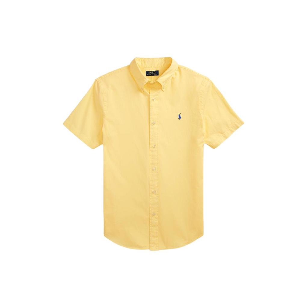 Polo Ralph Lauren Ss24 Solid Color Logo Embroidered Single-Breasted Short Sleeve Shirt Men shirts Yellow MNPOWOV1N820758-700