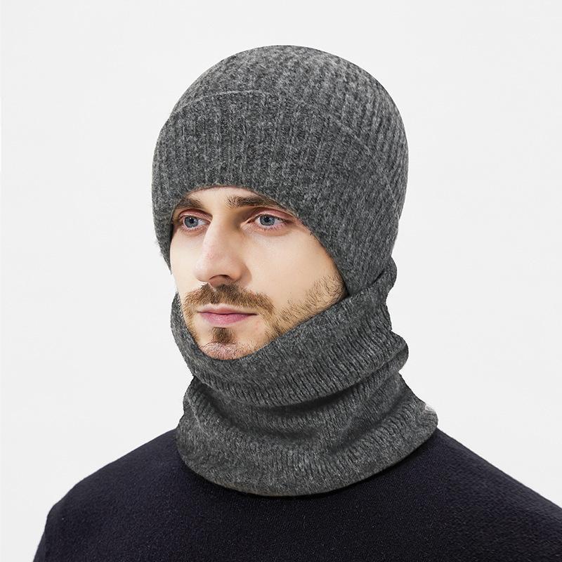 Winter New Wool Double-layer Thread Thickened Cold-proof and Warm Knitted Hat Men's and Women's Simple Ski Wool Cold Hat