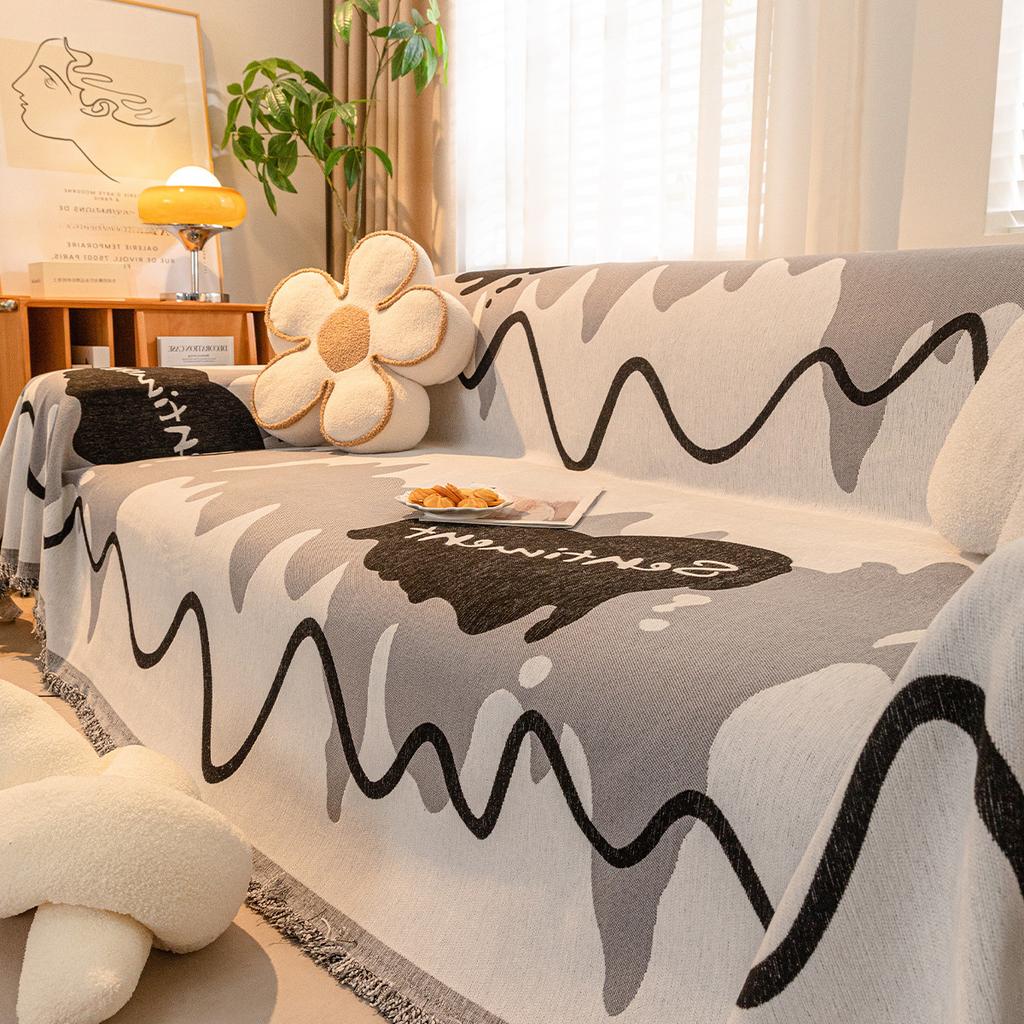 INS Style Chenille Sofa Towel Modern Minimalist Four Seasons Universal Sofa Slipcover All-Inclusive Universal Cover Non-Slip Sofa Cushion